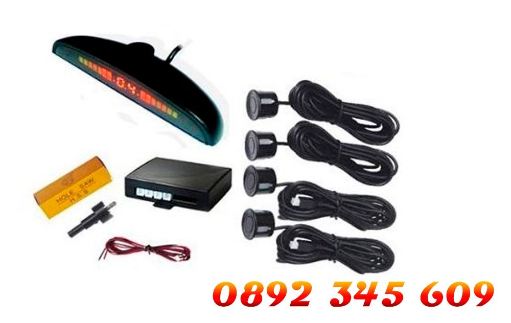 Парктроник с 4 датчика - пълен комплект сиви или черни датчици