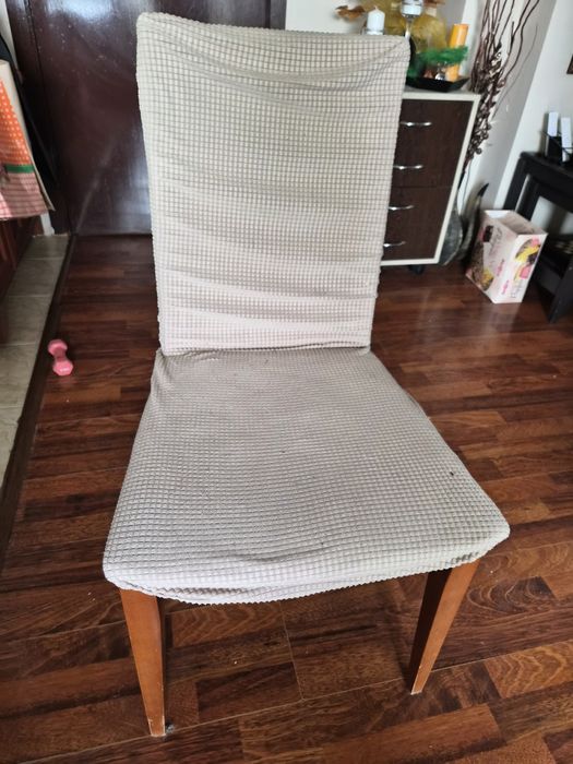 Кухненска маса от масив с 6 стола – разтегаема, стабилна