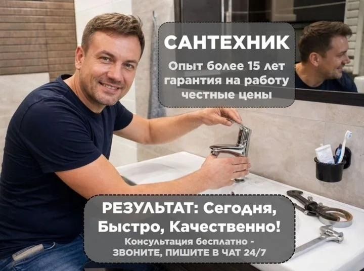 САНТЕХНИК. Все виды работ.