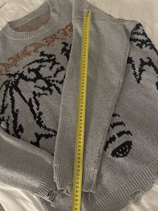 Свитер, рваный, серый, гранж