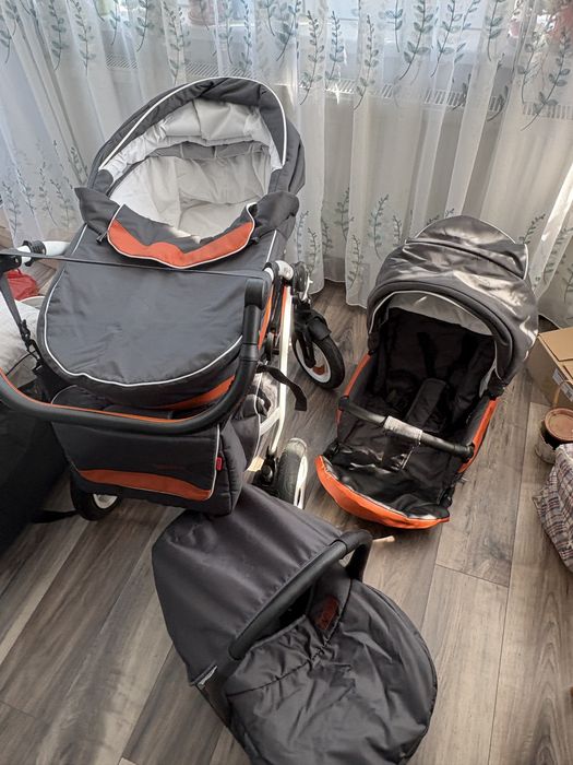 Cărucior 3 în 1 complet (landou + sport + scoică) – stare foarte bună