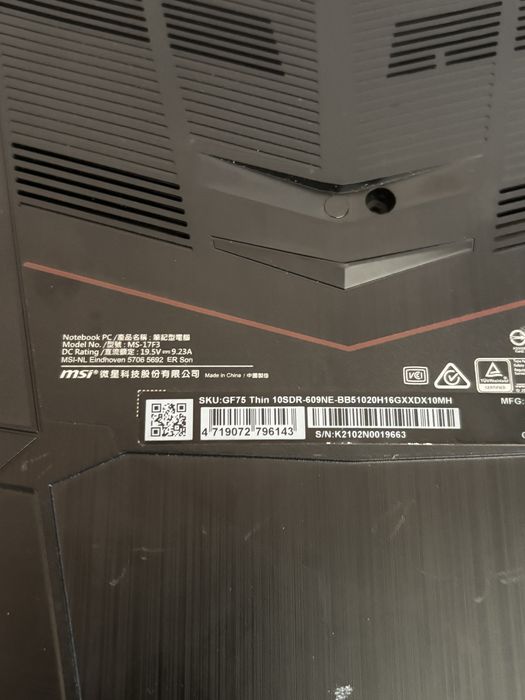 Dezmembrez /Piese Msi GF 75 Thin 10SDR