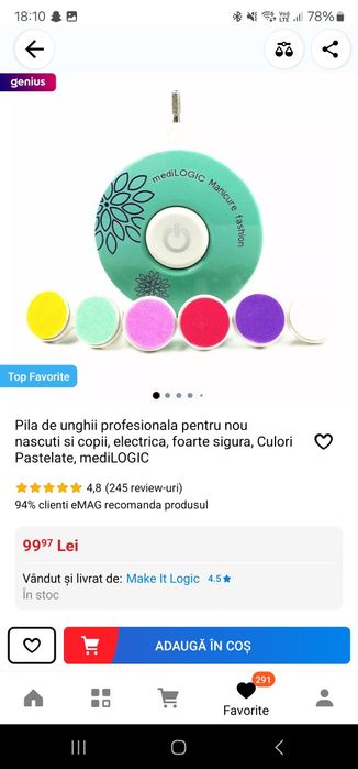 Pila de unghii profesionala pentru nou nascuti si copii, electrica