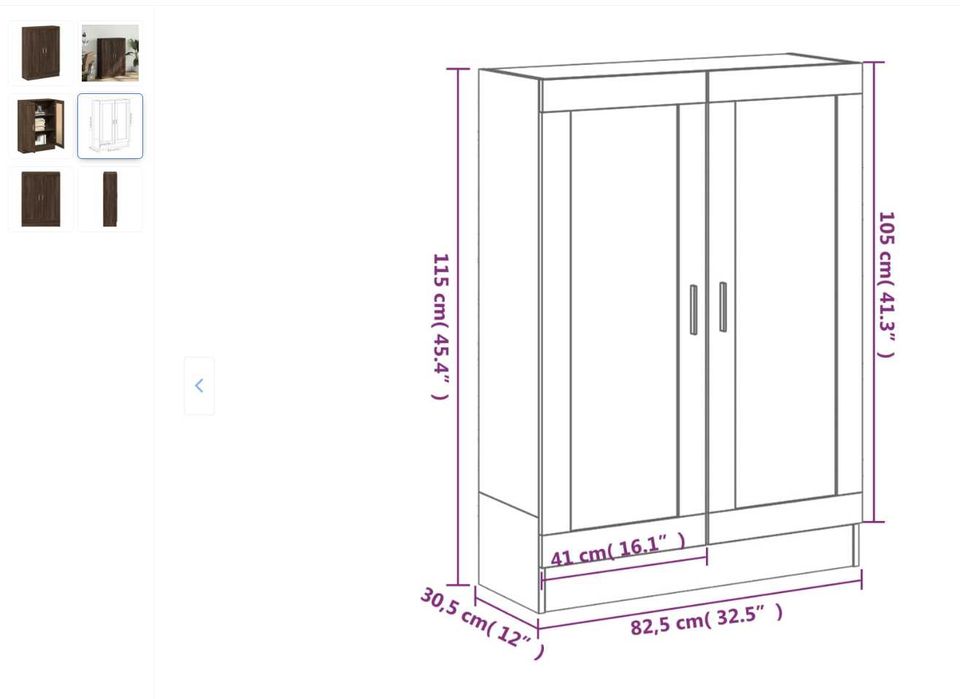 Biblioteca vidaXL, stejar maro, 82,5x30,5x115 cm, lemn prelucrat, 24.7 Kg