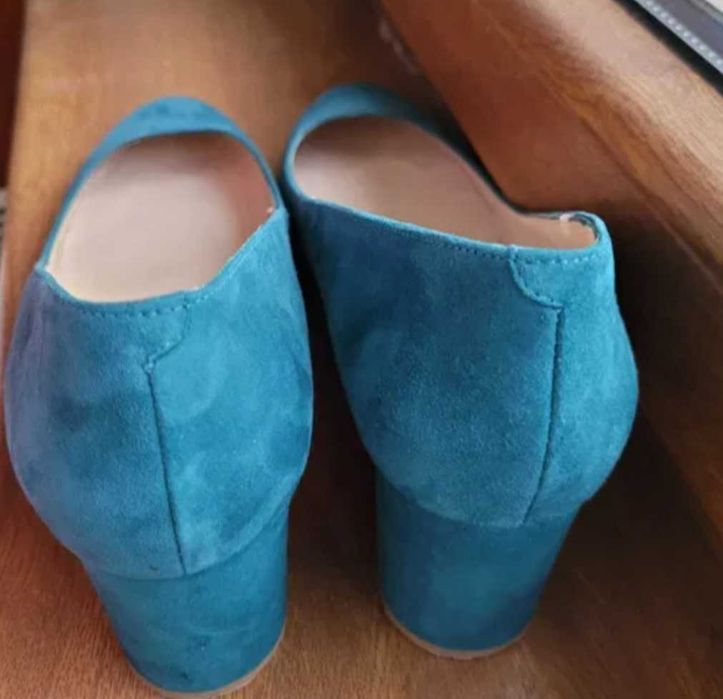 Vand pantofi  piele Massimo Dutti, turcoaz