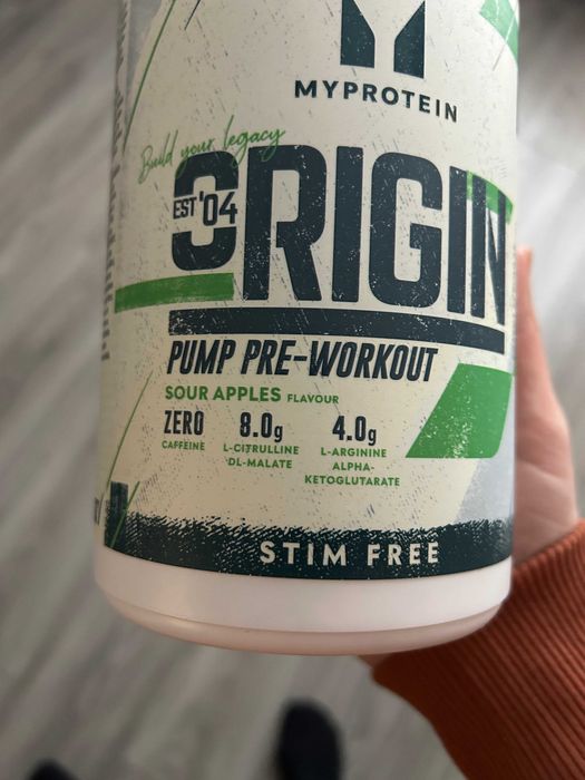 Preworkout MyProtein Origin StimFree-fara cofeina-Sour Apples, sigilat