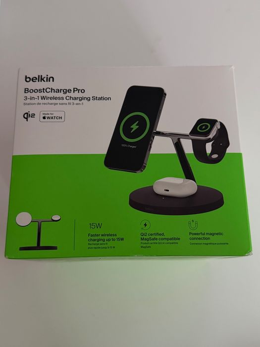 Belkin BoostCharge Pro 3 in 1 Qi2 Wireless Charger 15W Iphone