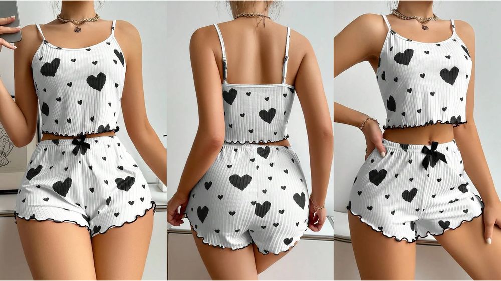 Женская пижама с сердечками