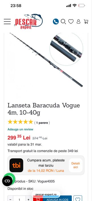 Vand lanseta baracuda vogue