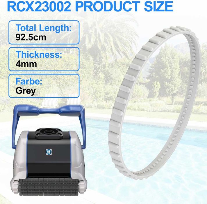 2 броя RCX23002 гумени задвижващи ремъци за прахосмукачка за басейн