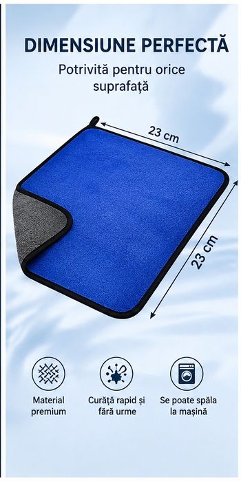 Set 10 Lavete Microfibră Premium 23×23 cm – Detailing Auto