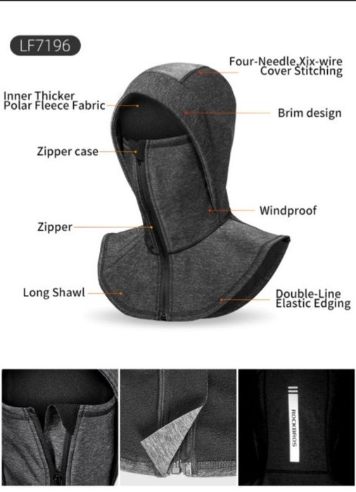 Rockbros Masca cagula neopren antivant polar călduroasă