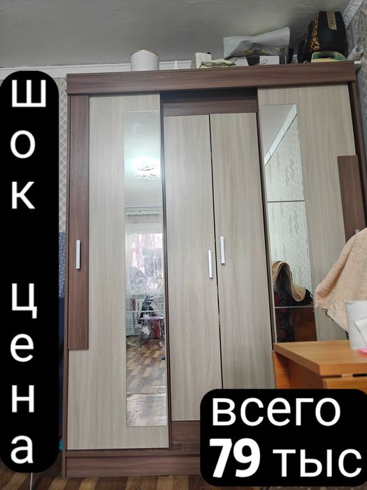 Шкаф прочный с зеркалом ,дизайнерский .