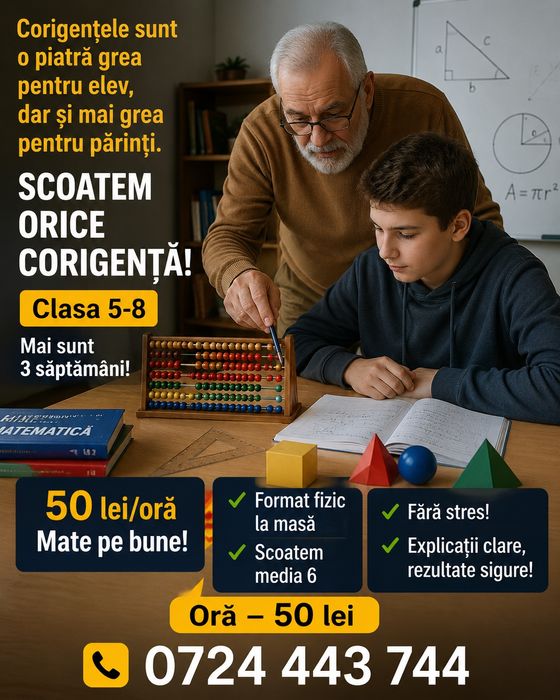 Scoatem corigenta la matematica 5-8 sau liceu