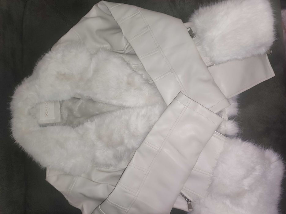 Зимно яке в бяло и слонова кост