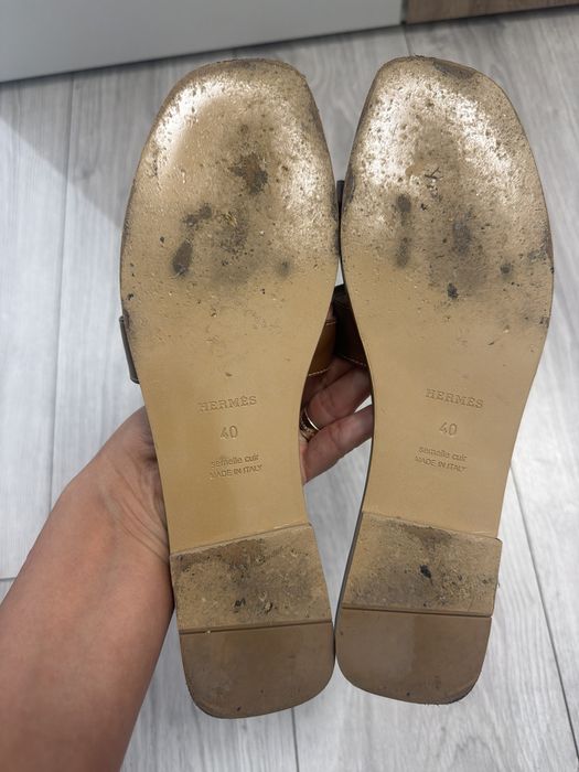 Papuci piele naturala  Hermes