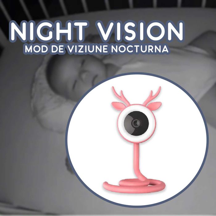 Camera IP WiFi 4MP HD, cu Senzor de Miscare ,Tuya App, Brat Flexibil