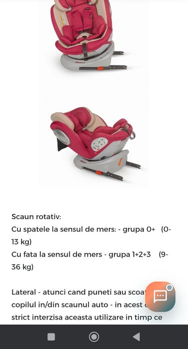 Scaun auto isofix