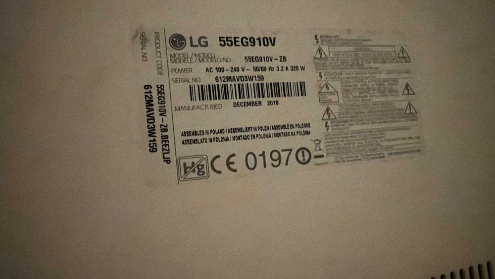 Vând televizor LG Oled curbat smart tv diagonala 140