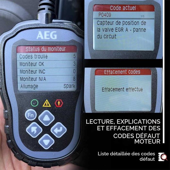 Диагностика за кола OBD2 AEG 005073 Evol 2 3 функции Четене Детайли Изчистване