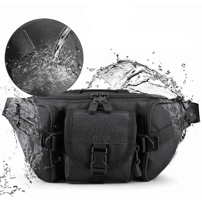 Тактическа чанта за кръст водоустойчива 700D – 35×17×14 см, 5 джоба