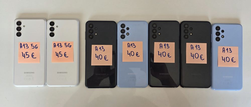 5бр. Samsung A13  - - - -  40€
2бр. Samsung A13 5G - - 45€