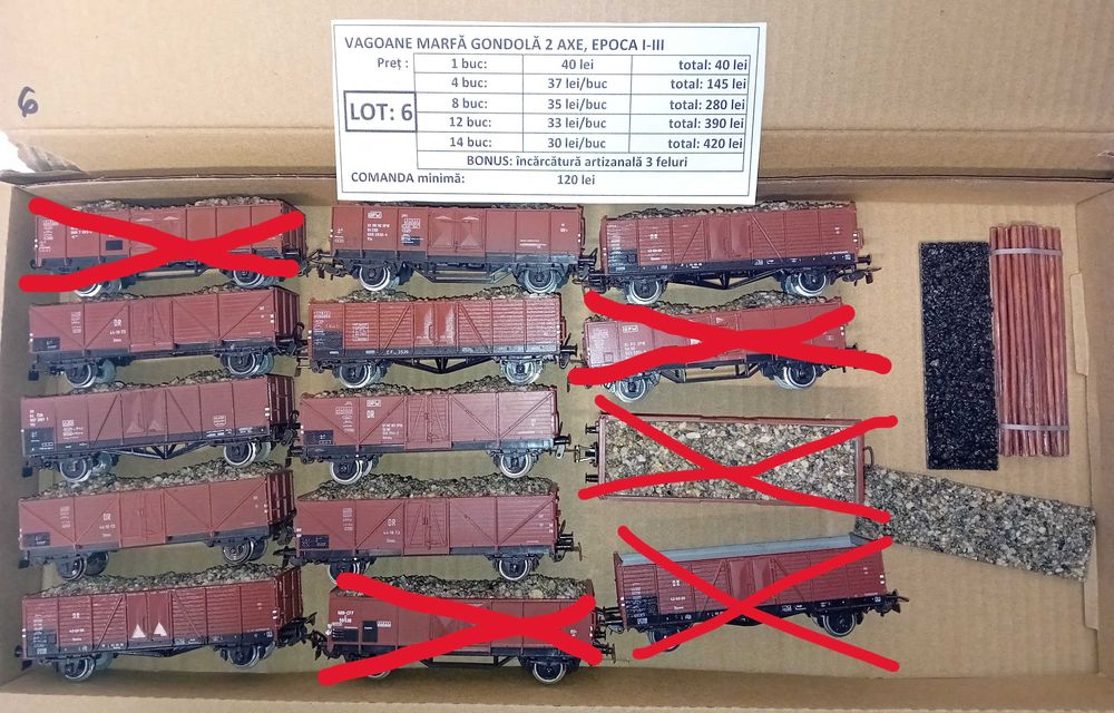 VÂND Vagoane diferite mărci, scara HO