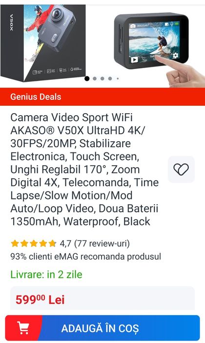 Vand camera V50 ELITE