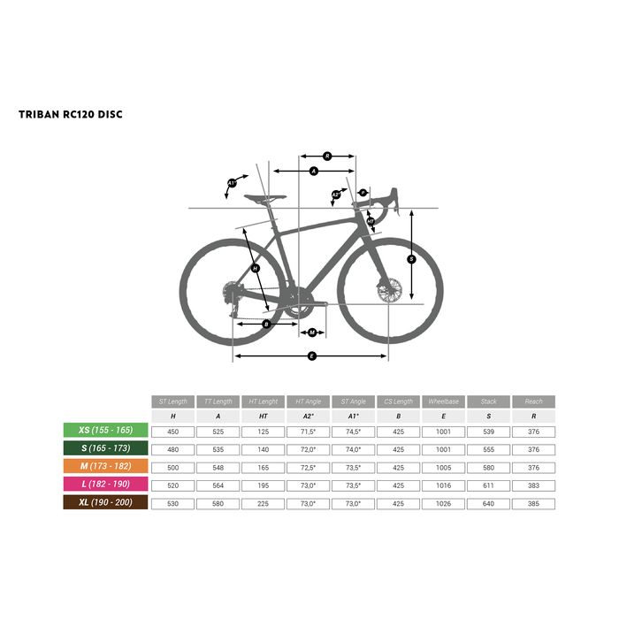 Bicicletă de șosea Rc120 Disc Gri - LARGE - (SecondHand) Decathlon