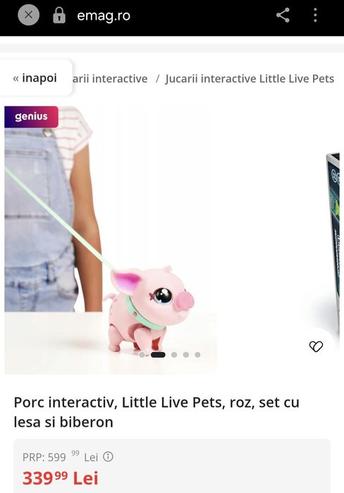 Porc interactiv cu lesa si biberon