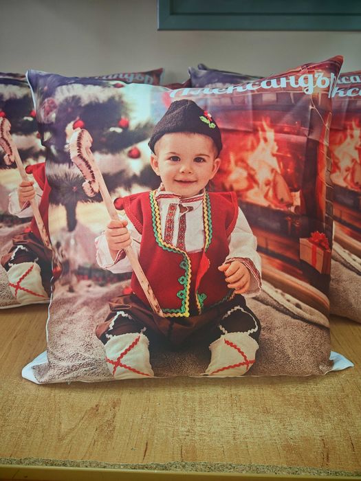 Възглавница със снимка 40 х 40 см. Възглавничка Бебешка детска