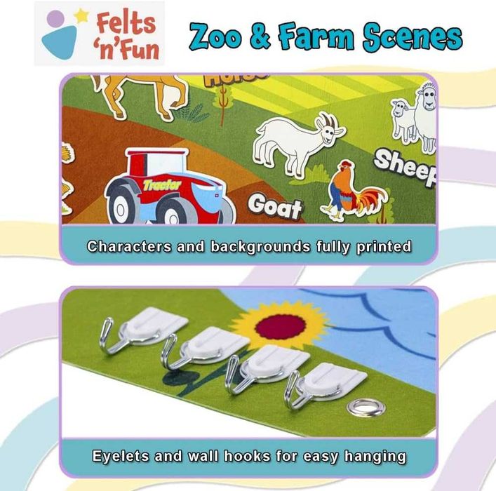 Двустранна пухкава дъска от филц без гънки за малки деца, интерактивна