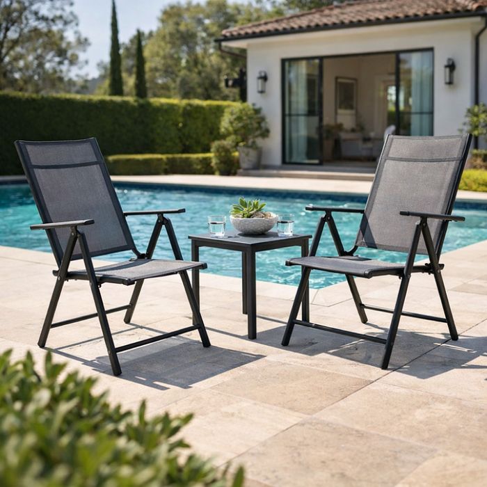 Сгъваем стоманен стол с регулиране на облегалката - издръжливост и еле