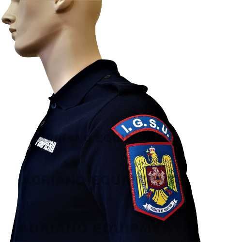 Tricou polo pompieri maneca scurta cu suport de grad