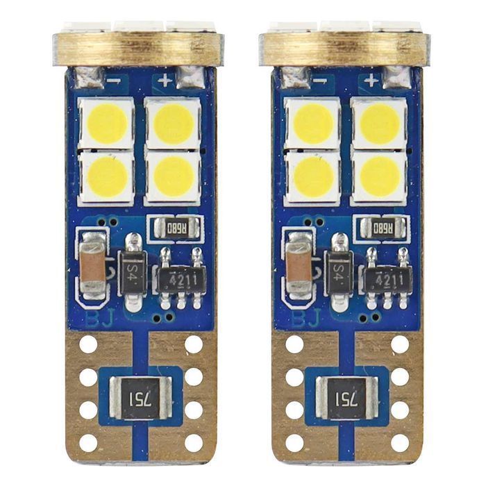 Bec de pozitie tip LED Canbus T10 W2.1x9.5, 12-24V 2.3W, 12SMD , culoare alb , Vertex, set 2 buc