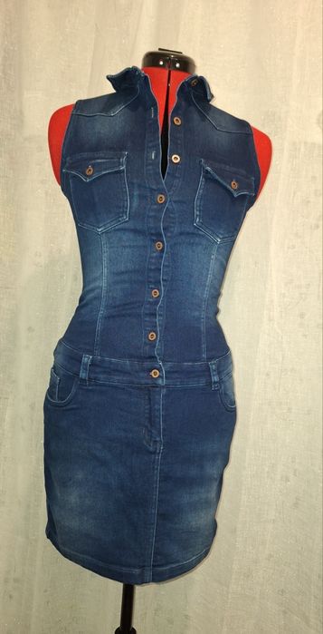 Rochie denim premium Posstal mărimea M – nouă  Sarafan blug mulat