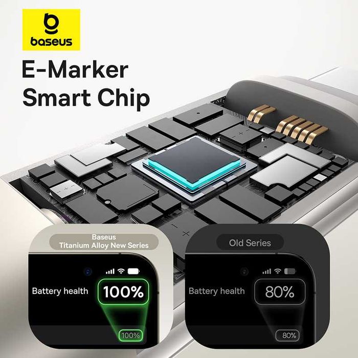 Кабель Baseus Titanium Alloy Type-C 100W быстрая зарядка 1 метр