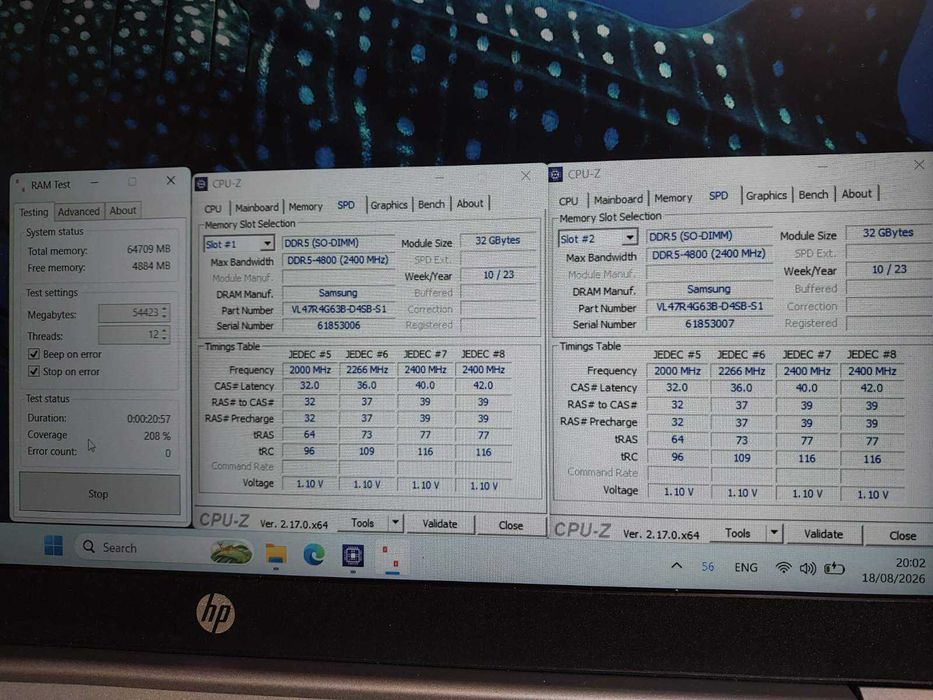 64GB DDR5 4800MT/s CL40 - VL47R (Samsung) - SODIMM