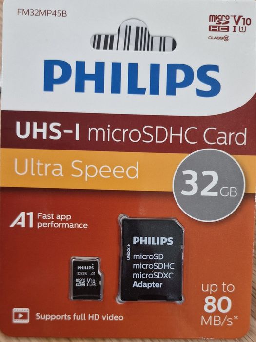 Philips FM32MP45B/00 карта памет 32 GB MicroSDXC UHS-I Клас 10