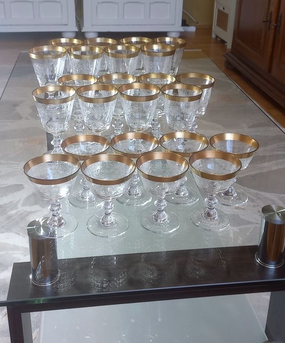 Set pahare cristal aurite 24 buc. -  Royal_Albert - anii 1920