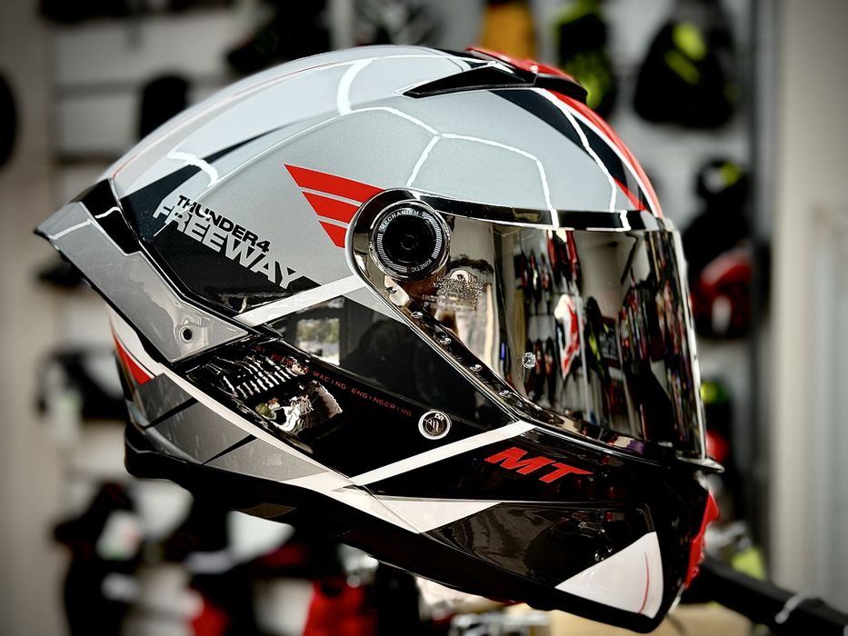 Casca Moto MT THUNDER 4 Freeway Grey/Red