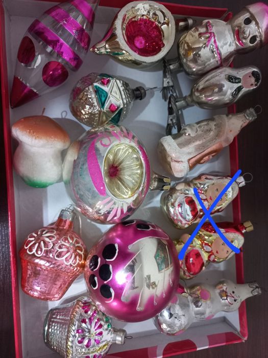 СССР елочные игрушки в большом количестве. См.все фото