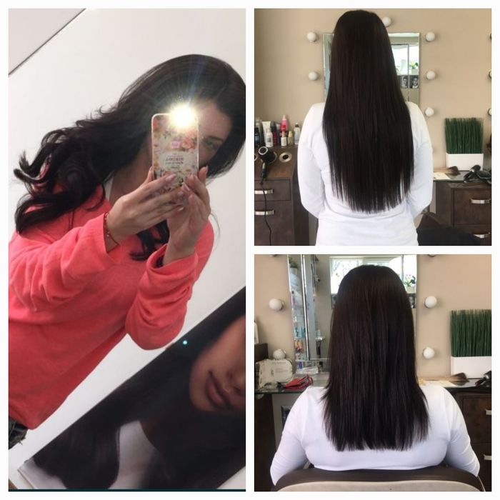 Естествена коса на стикери 50 см руса треса 40см