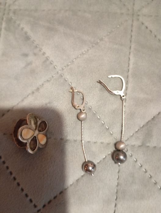 Сребърен авторски пръстен и обеци