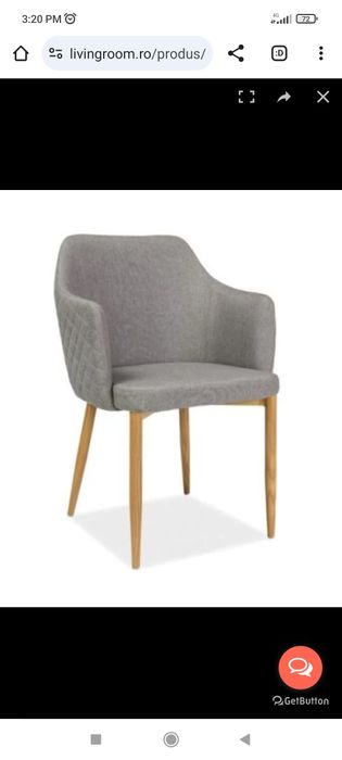 Set 3 scaune bucatarie masa stofa gri