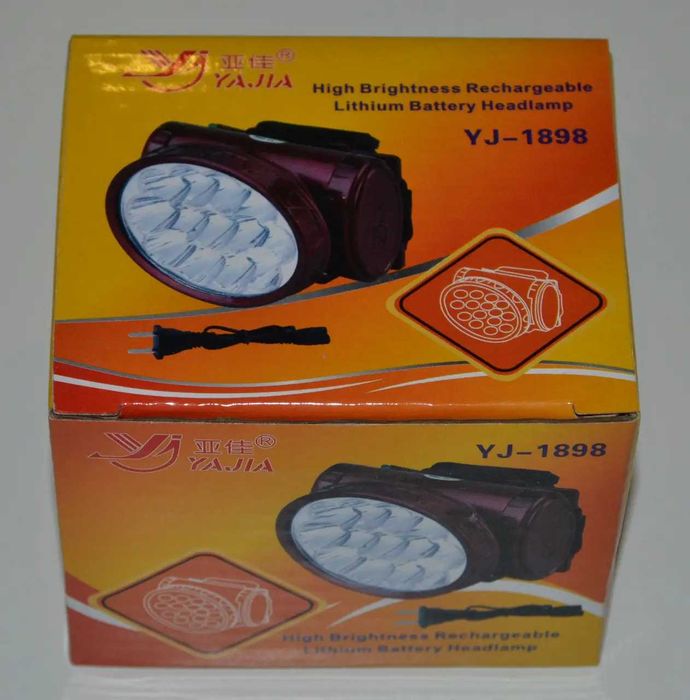 LED фенер Челник за глава с 13 диода и акумулаторна батерия 3W