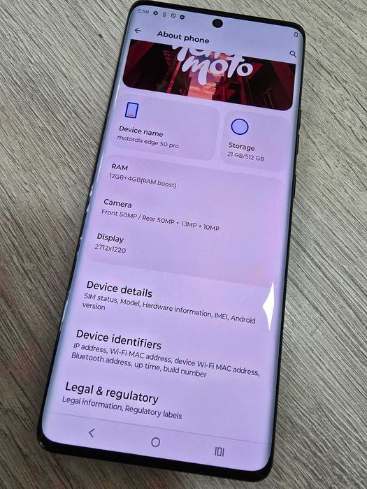 Motorola Edge 50 Pro 5G 512GB 12GB RAM Dual