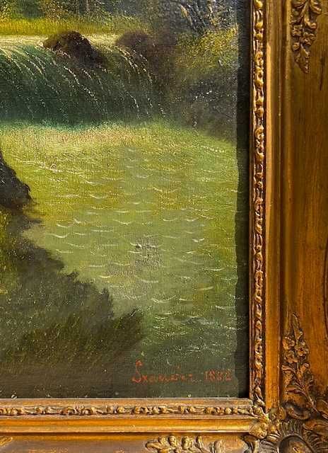 SUPERB! Tablou f vechi, SEC XIX 70x55cm+R ulei/panza semnat datat 1882