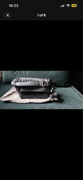 All saints оригинална кожена чанта/клъч естествена кожа и велур