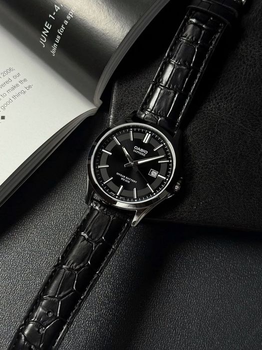 Оригинальные часы Casio на кожаном ремешке - Коробка, Документ